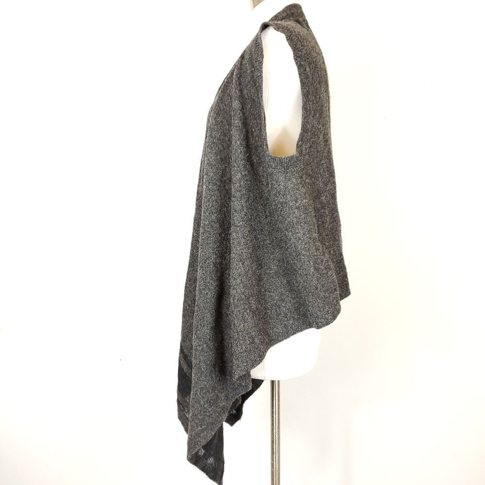 Banana republic southwestern Wool Boho Waterfall Gray black striped Navajo - Picture 3 of 9